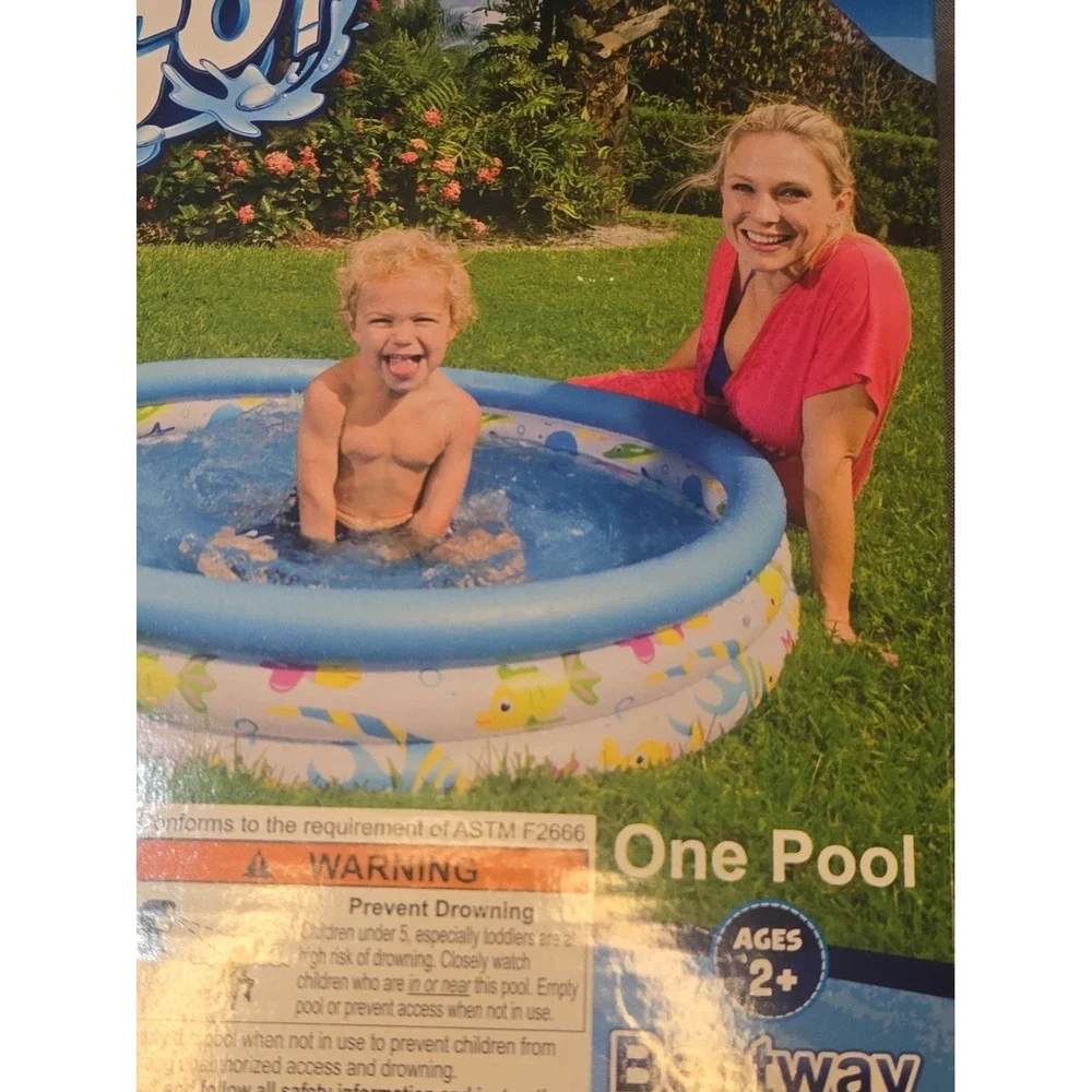 Bestway H2OGO Coral Kids Inflatable Pool 40in Round Splash Play Ages 2+ NEW